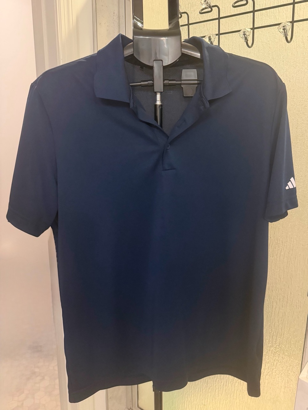 Adidas Men's Performance Polo Shirt Size Large Navy Blue $25 GUC
